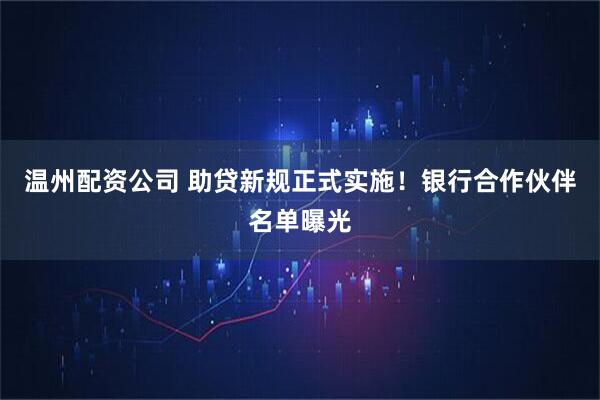 温州配资公司 助贷新规正式实施！银行合作伙伴名单曝光